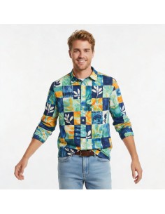 Chemise Adam - Patch bleu 2