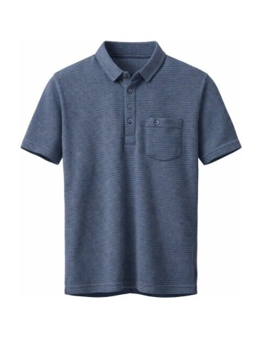 Polo Manches Courtes Nid D'abeille Poche Poitrine - Jeans