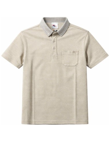 Polo Manches Courtes Nid D'abeille Poche Poitrine - Beige