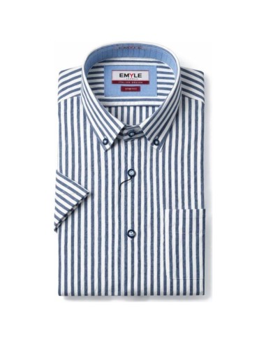 Chemise Fantaisie Homme NBX Rayures Coton MC 24410-10