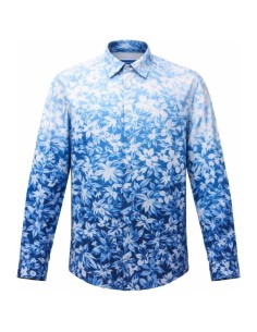 Chemise Axel Voile Imprimé Exotique Bleu – CIBLE ROUGE
