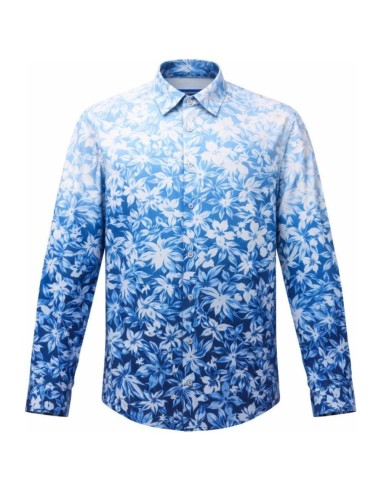 Chemise Axel Voile Imprimé Exotique Bleu – CIBLE ROUGE