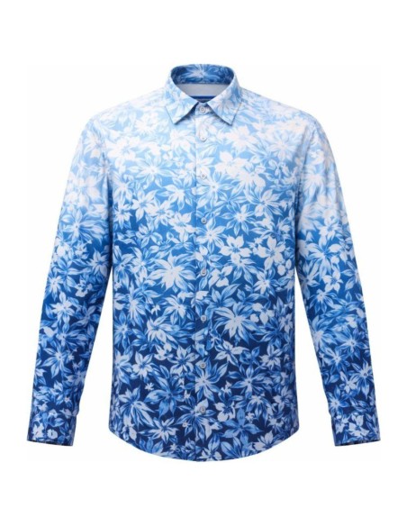 Chemise Axel Voile Imprimé Exotique Bleu – CIBLE ROUGE