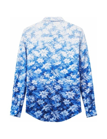 Chemise Axel Voile Imprimé Exotique Bleu – CIBLE ROUGE