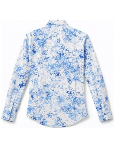 Chemise Adrien Motif Japonais Bleu – CIBLE ROUGE
