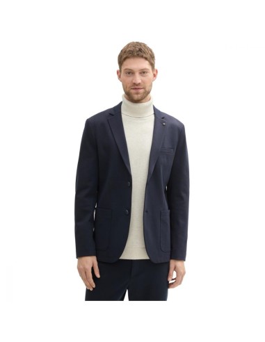 Blazer Piqué Bleu Marine Homme TOM TAILOR