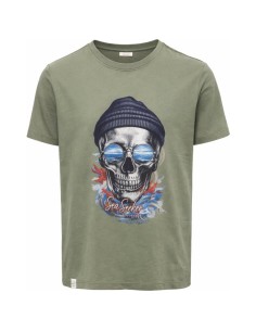 T-shirt Nautica Ts M DEELUXE – Imprimé Marin Kaki