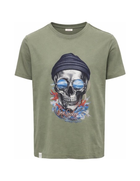 T-shirt Nautica Ts M DEELUXE – Imprimé Marin Kaki