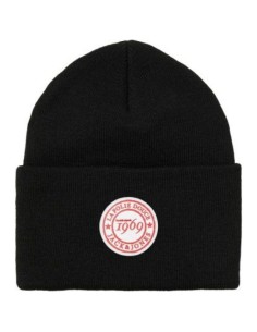 Bonnet Long Tricoté Noir Patch Logo — J&J ACCESSORIES