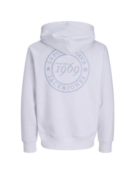 Hoodie Blanc Brodé Coton Bio — Jack & Jones