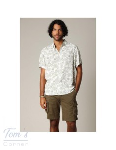 Chemise Tropicale Viscose Deeluxe — Blanc et Vert