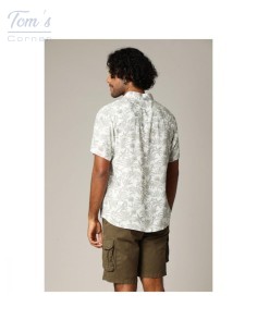 Chemise Tropicale Viscose Deeluxe — Blanc et Vert 2