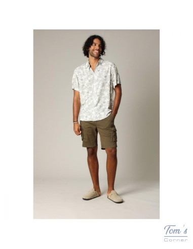 Chemise Tropicale Viscose Deeluxe — Blanc et Vert