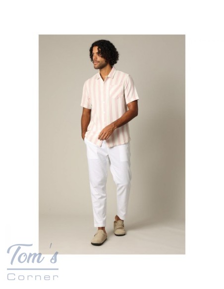 Chemise Rayée Col Camp Coton — Deeluxe