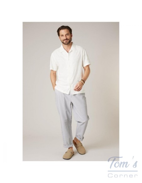 Chemise Manches Courtes Blanc Fluide — Deeluxe