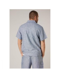 Chemise Lin Bleu Denim Manches Courtes — Deeluxe 2