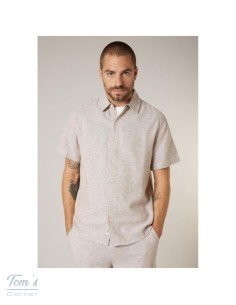Chemise Lin Viscose Beige Homme — Deeluxe