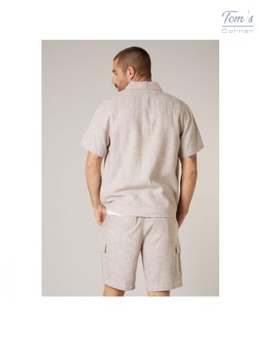 Chemise Lin Viscose Beige Homme — Deeluxe