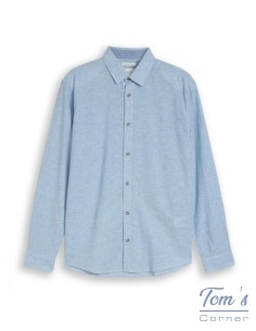 Chemise Lin Coton Bleu Chiné — TOM TAILOR