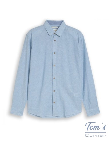 Chemise Lin Coton Bleu Chiné — TOM TAILOR