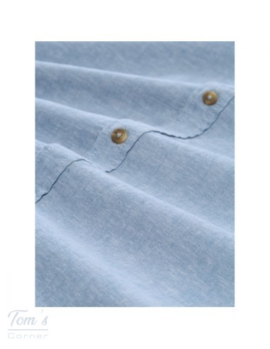 Chemise Lin Coton Bleu Chiné — TOM TAILOR