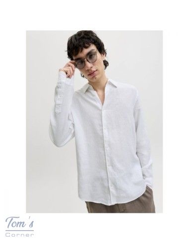 Chemise Lin Blanc Manches Longues — Jack & Jones Premium