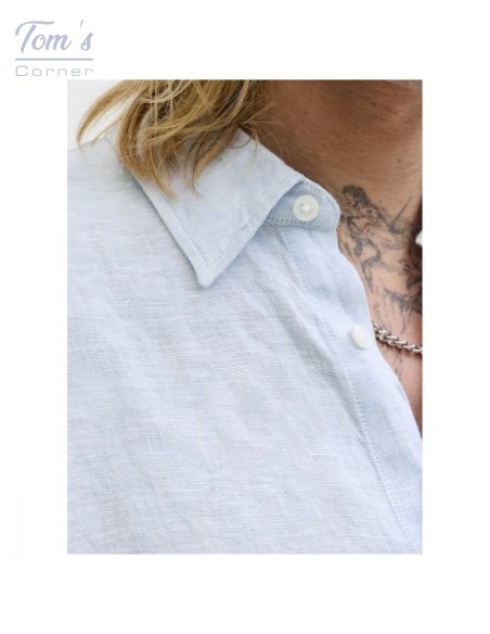 Chemise Lin Bleu Ciel Homme — Jack&Jones Premium