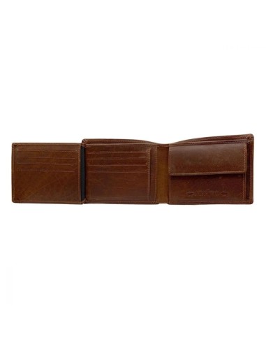Portefeuille Homme - Modèle à deux volets - Cuir - Cognac