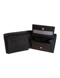 Portefeuille en cuir RFID - Fonction antidérapante - Noir