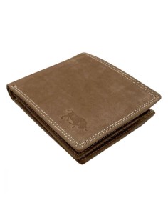 Portefeuille pour homme - Modèle Billfold - En cuir de buffle - Cognac