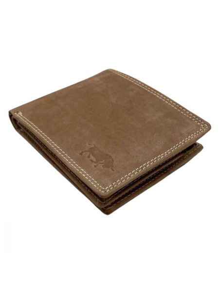 Portefeuille pour homme - Modèle Billfold - En cuir de buffle - Cognac