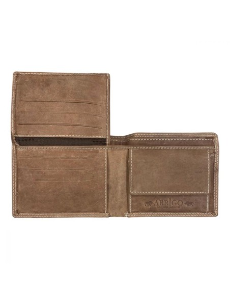 Portefeuille pour homme - Modèle Billfold - En cuir de buffle - Cognac