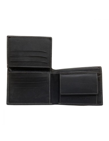 Portefeuille pour homme - Modèle Billfold - En cuir de buffle - Noir