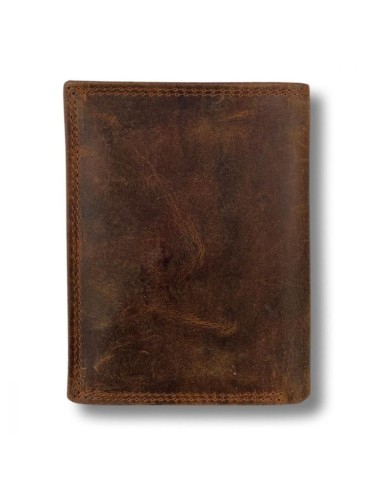 Portefeuille pour homme en cuir de buffle - Billfold - RFID - Brun Foncé
