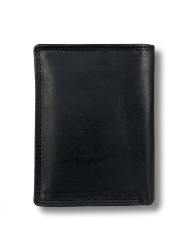 Portefeuille pour homme en cuir de buffle - Billfold - RFID - Noir