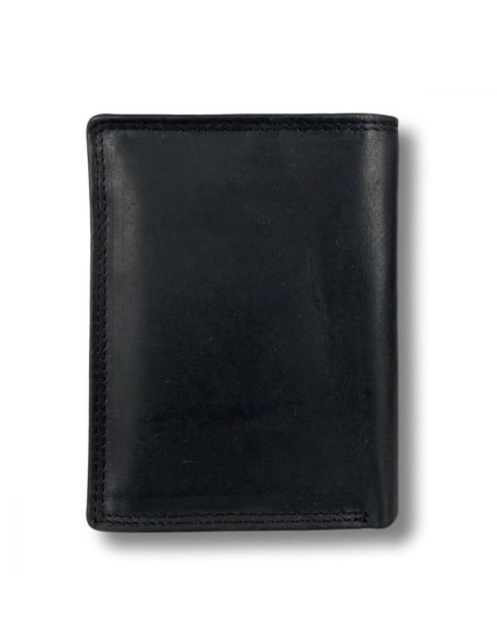 Portefeuille pour homme en cuir de buffle - Billfold - RFID - Noir