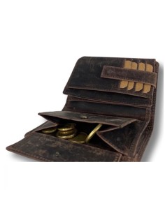 Portefeuille pour homme en cuir de buffle - Billfold - RFID - Cognac