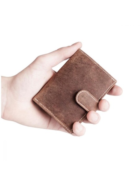 Mini portefeuille avec protecteur de carte en aluminium anti-écrémage Figuretta - Cognac