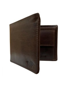 Portefeuille Homme - Modèle à deux volets - Cuir - Brun