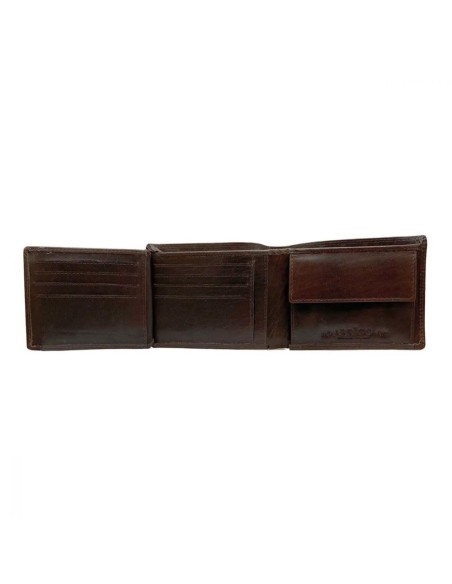 Portefeuille Homme - Modèle à deux volets - Cuir - Brun