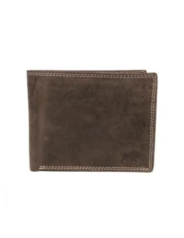 Portefeuille en cuir noir RFID - Fonction antidérapante - Brun Foncé