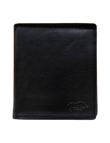 Portefeuille en cuir noir RFID - Fonction antidérapante - Noir
