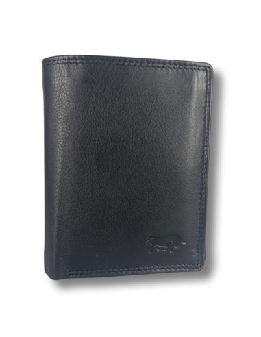Portefeuille en cuir noir RFID - Fonction antidérapante - Noir