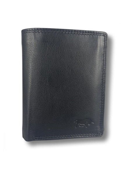 Portefeuille en cuir noir RFID - Fonction antidérapante - Noir