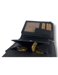 Portefeuille en cuir noir RFID - Fonction antidérapante - Noir 2