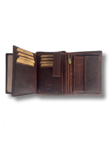 Portefeuille pour homme - cuir véritable - RFID Anti Skim - Cognac