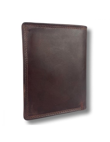 Portefeuille pour homme - cuir véritable - RFID Anti Skim - Cognac