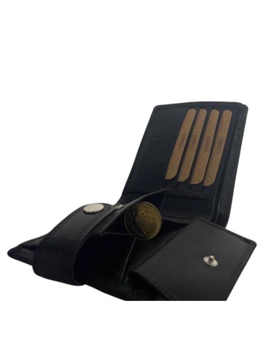 Portefeuille pour homme - cuir véritable - RFID Anti Skim - Noir
