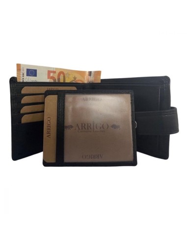 Portefeuille pour homme - cuir véritable - RFID Anti Skim - Noir