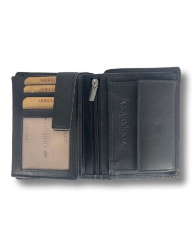 Portefeuille pour homme - cuir véritable - RFID Anti Skim - Noir